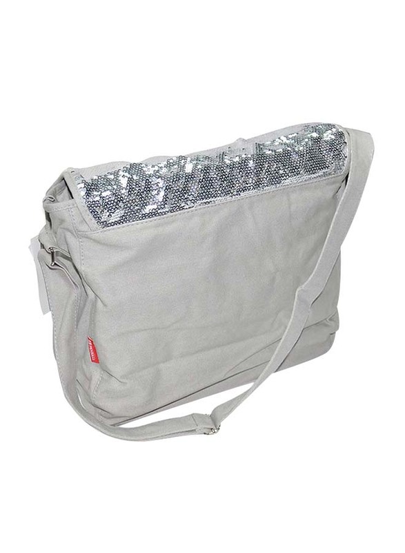 Penball Paillette School Shoulder Bag, PBSBVS255-S, Silver