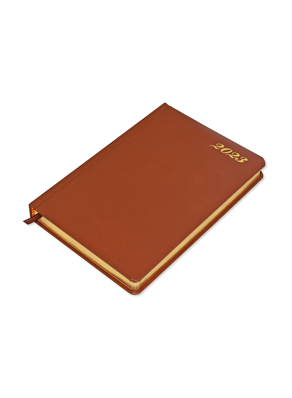 

FIS 2023 English Diary with Golden Corners, 384 Sheets, 60 GSM, A5 Size, FSDI23E23CH, Chocolate