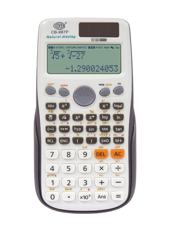 

FIS 12 Digits Scientific Calculator with Natural Writing Display, FSCACB-987P, White/Grey