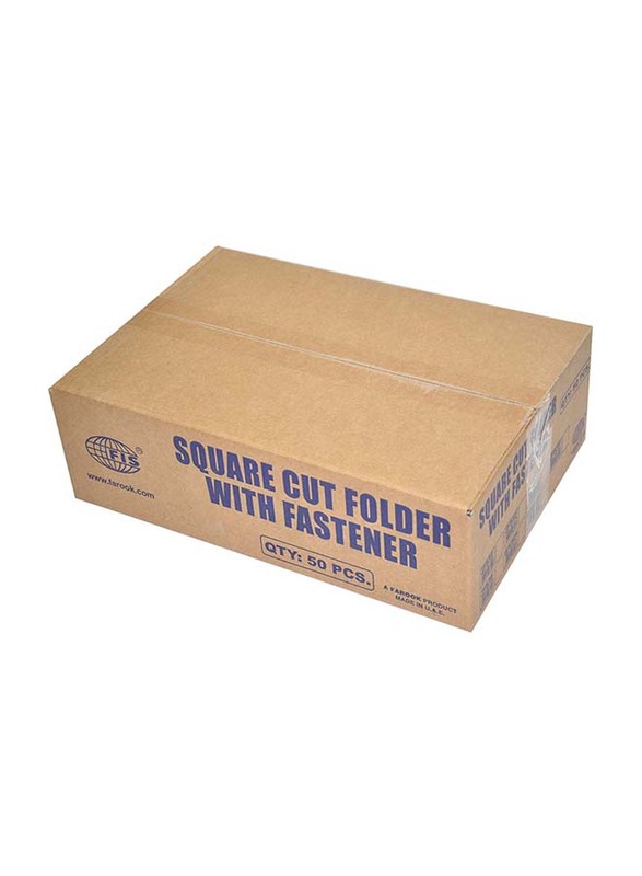FIS Square Cut Folders with Fastener, 320GSM, F/S Size, 50 Pieces, FSFF7FGR, Green