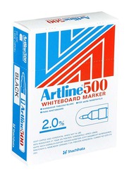 Artline 12-Piece 500 White Board Marker Set, 2.0mm, ARMK500BK, Black