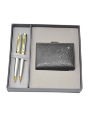 Scrikss 3-Pieces DR201 Wallet + Ball Pen + Mechanical Pencil Special Gift Sets for Men, OSGT52652, Brown