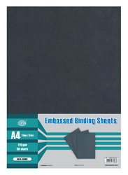 FIS Embossed 220 GSM Binding Sheets, A4 Size, 100 Piece, FSBDE220A4AR, Black