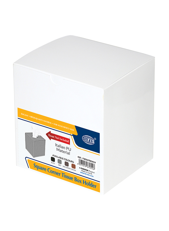 FIS Small Square Corner Tissue Box, FSDSSTBOX, Dark Brown