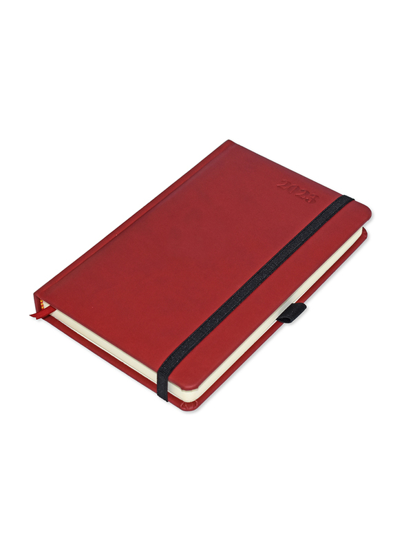 

FIS PU 2023 French 1-Side Padded & Round Corner Diary, 384 Sheets, 70 GSM, FSDI29FRPU23MR, Maroon