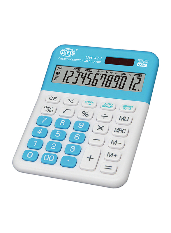 

FIS 12 Digits Desktop Financial Calculator, FSCACH-474, Blue/White