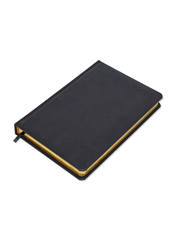 

FIS 2023 Golden English Diary, 384 Sheets, 70 GSM, A5 Size, FSDI19EG23BK, Black