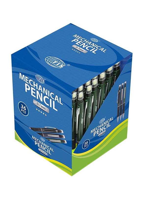 FIS 36-Pieces Mechanical Pencils Set, 0.7mm, FSMP-03, Black/Green
