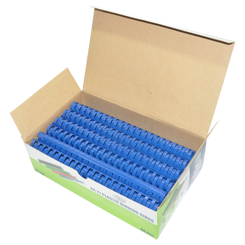 

FIS 22mm Plastic Binding Rings with 190 Sheets Capacity, 50 Piece, FSBD22BL, Blue