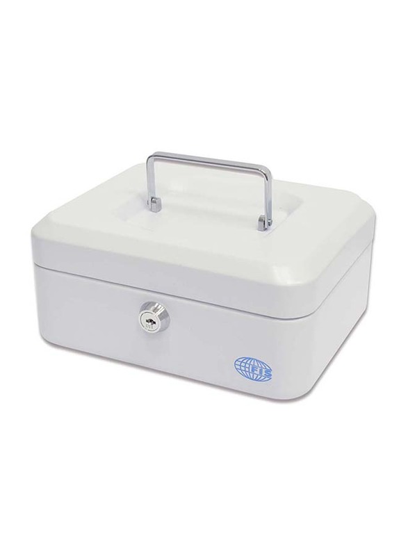 

FIS Cash Box Steel with Key Lock, 200 x 160 x 90 mm, FSCPTS0032WT, White