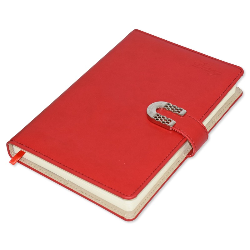 

FIS 2023 English Diary with Gift Box, 384 Sheets, 70 GSM, A5 Size, FSDI83E23D12N, Red