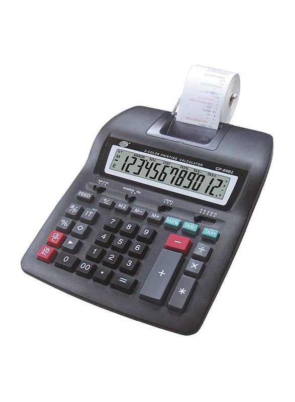 FIS 12-Digit 2-Color Printing Calculator, FSCACP-69B2, Black