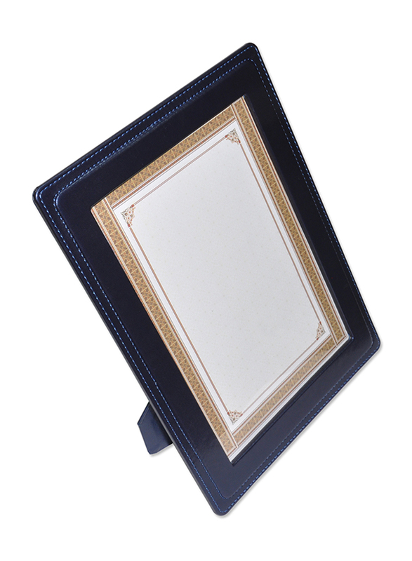 FIS A4 Italian PU Certificate Frame with Stand, FSCLCFRBL, Dark Blue