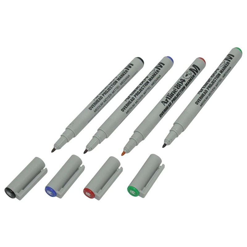 Artline 4-Piece 804 Polyester Fibre Tip Medium Line Marker Set, Multicolour