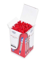 FIS 50-Piece Smart Grip 1.0mm Ballpoint Pens Set, FSBPSG01RE, Red