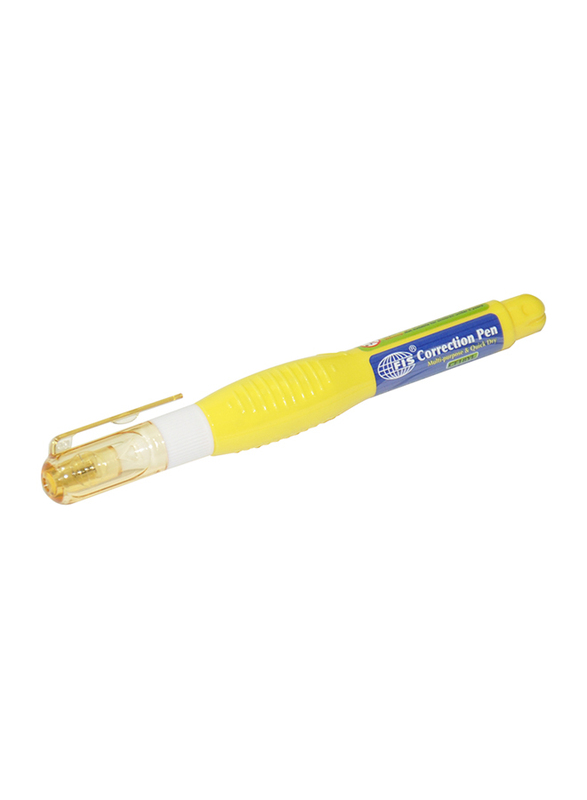 FIS 12-Piece Correction Pen, 3g, FSCF18YL, Yellow
