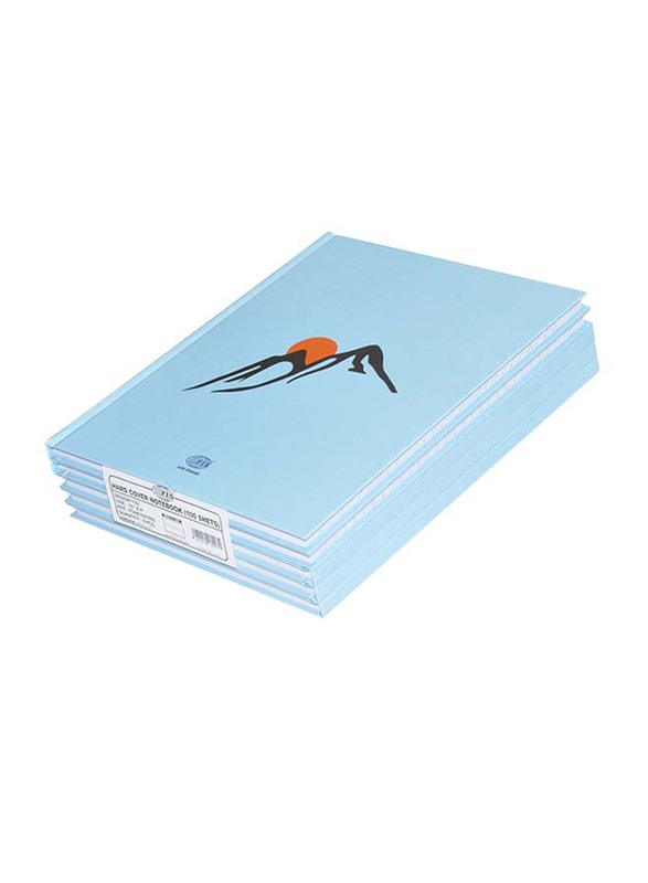FIS Hard Cover Single Line Notebook Set, 10 x 8 inch, 5 Piece x 100 Sheets, FSNB1081902, Light Blue