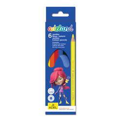 Adeland Jumbo Colour Pencils Set, 6 Piece, ALCK2119540100, Multicolour