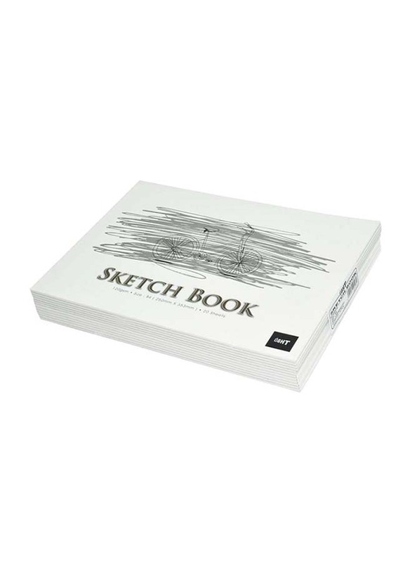 

Light 12-Piece Binded Sketch Book 20 Sheets, B4 Size, LISKB20B41501, White