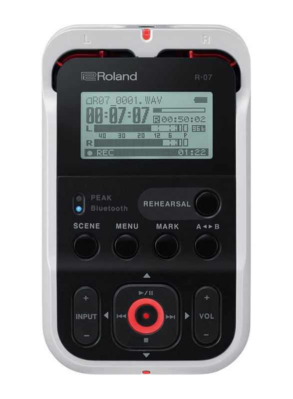 Roland R-07 High-Resolution Audio Recorder, White | DubaiStore.com - Dubai