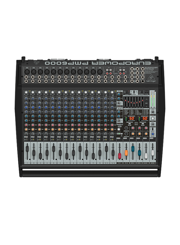 

Behringer 20 Channel Powered Mixer with Dual Multi-FX Processor and FBQ Feedback Detection System, PMP6000, Multicolour