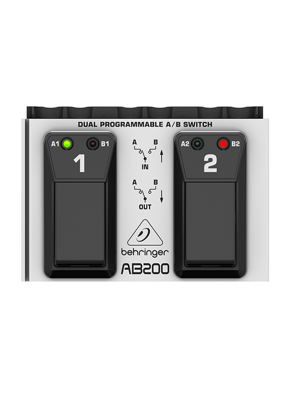 

Behringer AB200 Ultra-Flexible Dual Programmable Footswitch, Silver/Black
