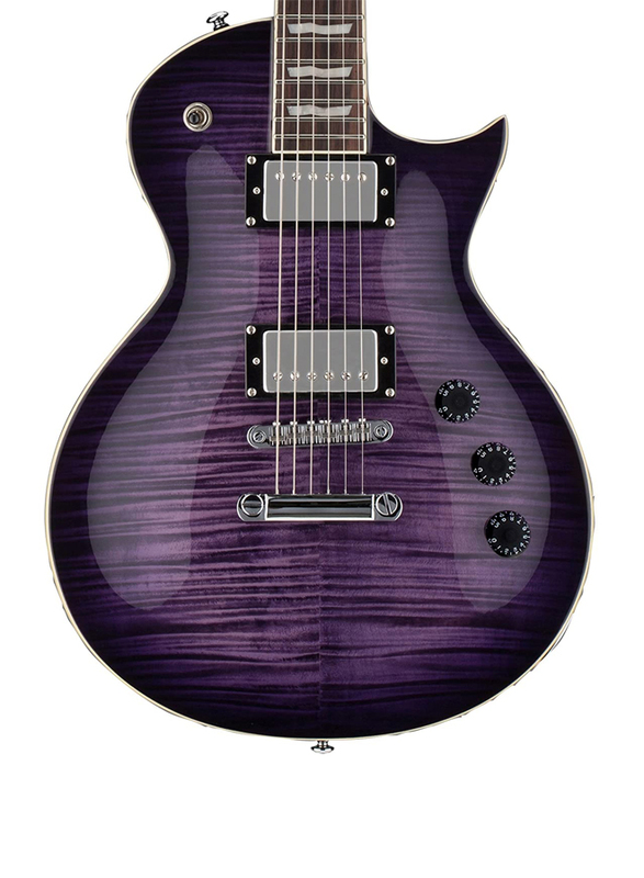 ESP LTD EC-256FM Electric Guitar, Rosewood Fingerboard, See Thru Purple Burst