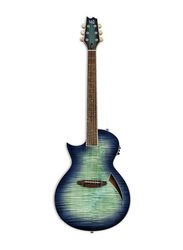 ESP LTD TL-6 Thinline Left Handed Acoustic Guitar, Aqua Marine Burst Finish
