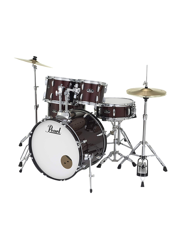 Pearl RS525SC/C91 Roadshow 5-Piece Complete Drum Set with Cymbal and Stand, Red Wine