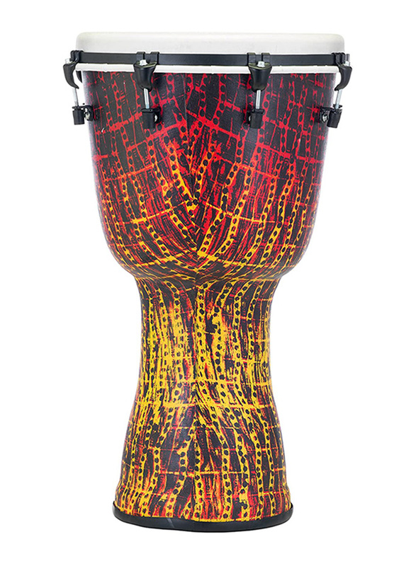 Pearl PBJV14697 14" Top Tuned Synthetic Shell Djembe, Tribal Fire