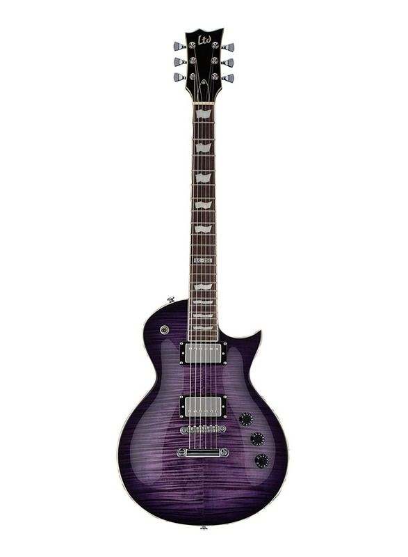 ESP LTD EC-256FM Electric Guitar, Rosewood Fingerboard, See Thru Purple Burst
