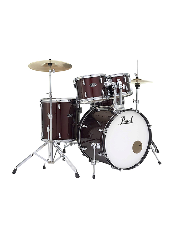 Pearl RS525SC/C91 Roadshow 5-Piece Complete Drum Set with Cymbal and Stand, Red Wine