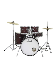 Pearl RS525SC/C91 Roadshow 5-Piece Complete Drum Set with Cymbal and Stand, Red Wine