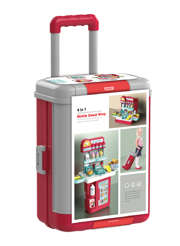 

Bowa 4 in 1 Mobile Sweet Shop Suitcase Trolley Case Pretend Play Set, Ages 3+