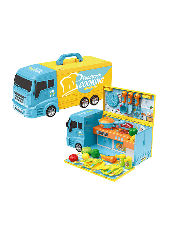 

Bowa 2 in 1 Food Truck Car with Light and Sound Mobile Kitchen Set, 33 Pieces, Ages 3+