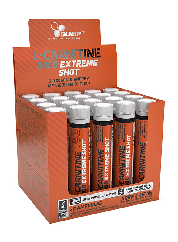 

Olimp Nutrition L-Carnitine 3000 Extreme Shot, 20 x 25ml, Orange