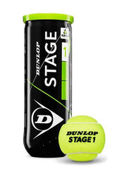Dunlop 3-Piece Tennis Ball Stage 1, 601338, Yellow