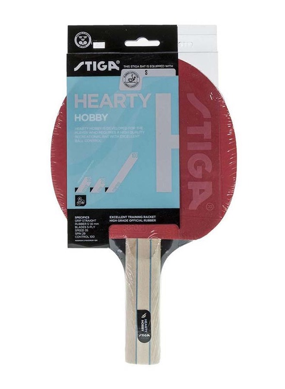 

Stiga Hearty Hobby Table Tennis Bat, 1 Piece, Red