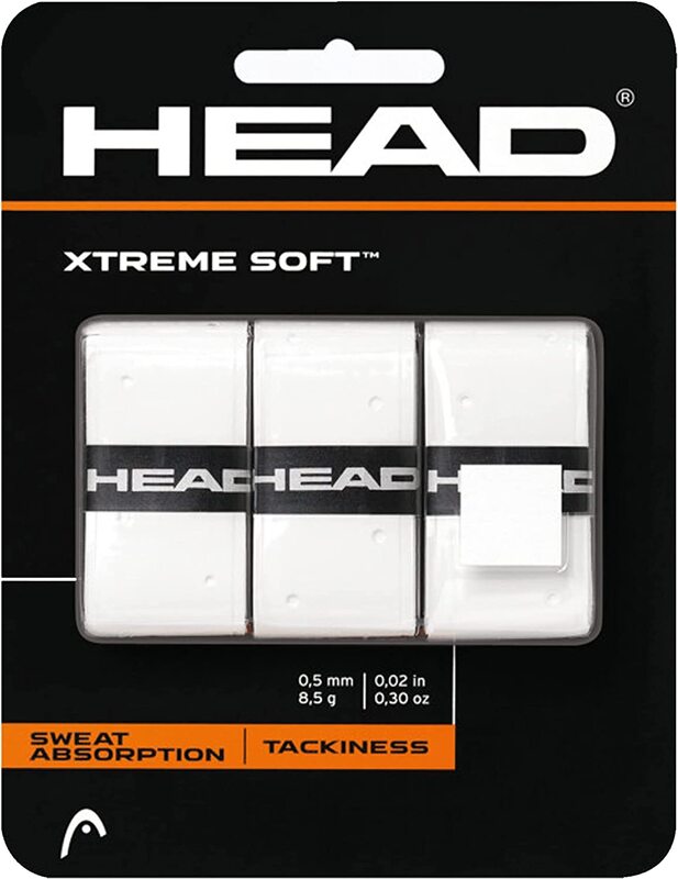 

Head Xtreme Soft Overgrip Tennis Racket Tape, 3 Piece, White