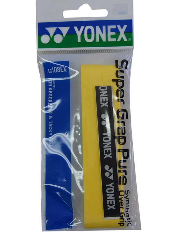 

Yonex AC108EX Super Grap Pure Badminton Racket Grip, Yellow