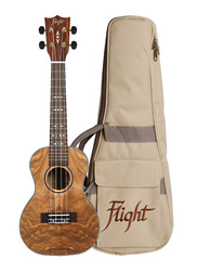 Flight DUC410QA Concert Ukulele with Aquila Super Nylgut Strings, Walnut Fingerboard, Brown