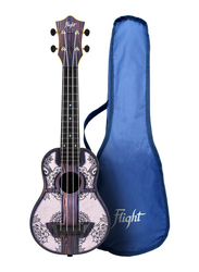 Flight TUS40 Mandala Wood Soprano Travel Ukulele, ABS Fingerboard, Multicolor