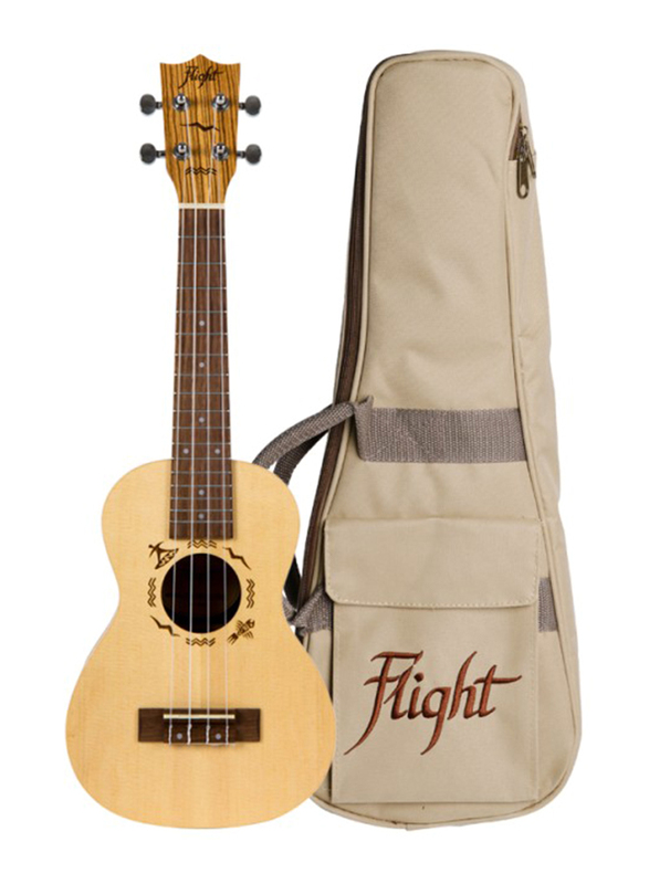 Flight DUC525 SP/ZEB Concert Ukulele with Bag, Walnut Fingerboard, Beige