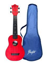 Flight TUS35 Soprano Travel Ukulele Aquila Strings, ABS Fingerboard, Red