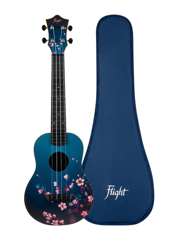 Flight TUC-32 Sakura Concert Travel Ukulele with Bag, ABS Fingerboard, Blue