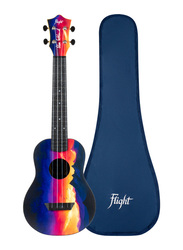 Flight TUC-EE Sunset Concert Travel Ukulele, ABS Fingerboard, Blue