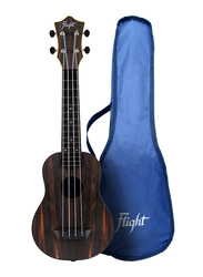 Flight TUS55 Amara Soprano Travel Ukulele Open Geared Tuners, ABS Fingerboard, Black