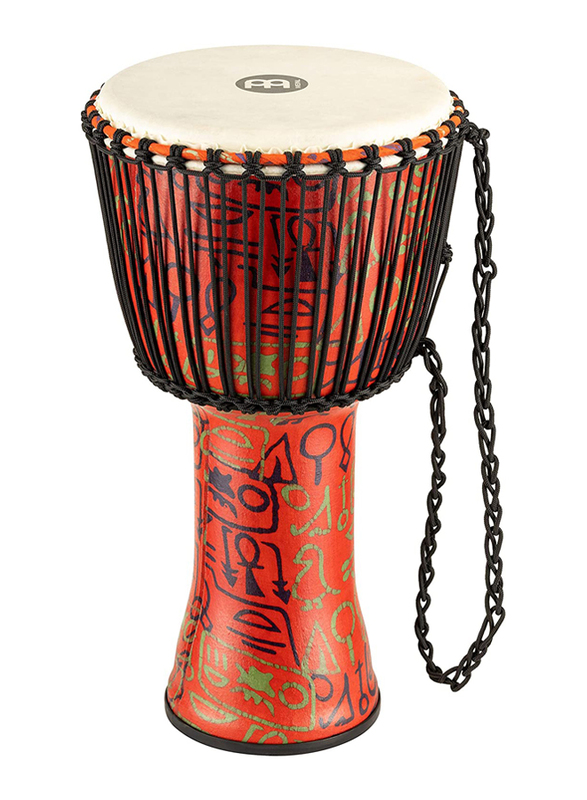 Meinl PADJ1LG African 12" Pharaoh's Script Medium Djembe, Red