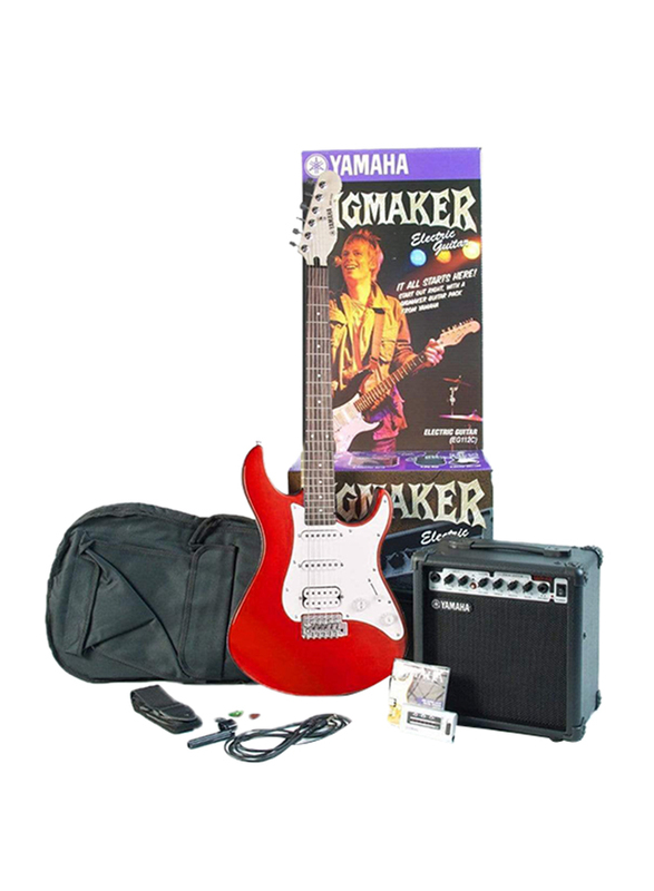 Yamaha EG112GPII Electric Guitar Kit with Amplifier, Sonokeling Fingerboard, Metallic Red