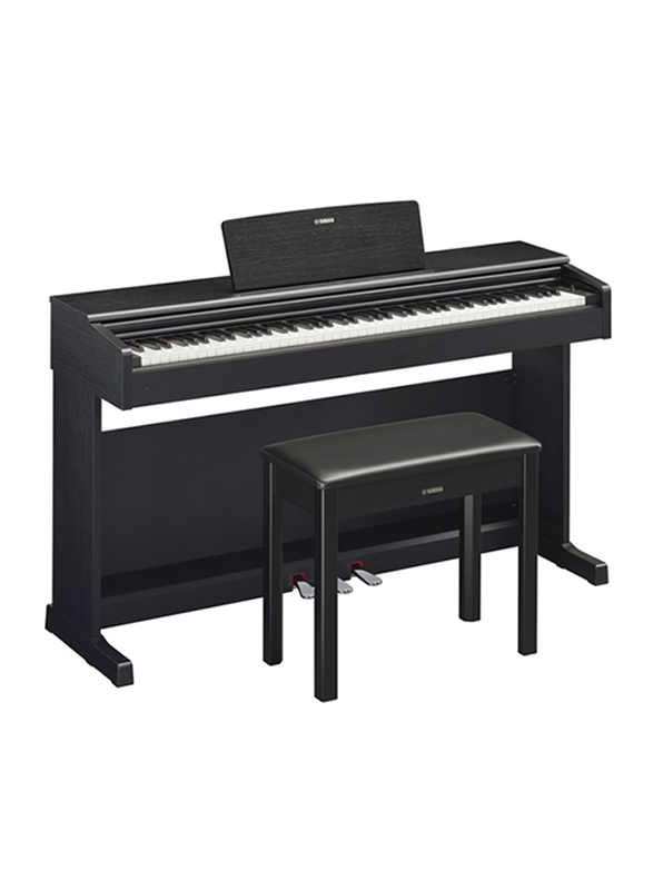 Yamaha YDP-144 Arius Series Digital Console Piano GHS Keyboard 88 Keys with Black Key Tops, CFX Sound, Black